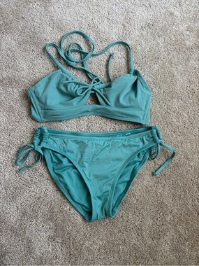 Shade & Shore Teal Tie-String Bikini Set